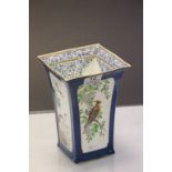 Wedgewood vase with hand painted panels of Birds, marked to the base "Manufactured for James