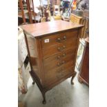 Early 20th century Mahogany Inlaid Six Drawer Music Cabinet