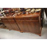 Pair of Reproduction Regency Yew Wood Side Cabinets