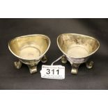 Pair of silver plated Arts and Crafts table salts
