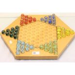House of Marbles Chinese Chequers Game on Hexagonal Wooden Board