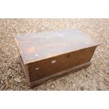 19th century Pine Blanket Box with Stipple Effect and Two Iron Carrying Handles