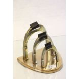 Culinary Concepts Hunting theme letter rack in the form of Horse shoes with a gilt wash finish