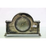 Silver plated key wind 1920's Mantle clock