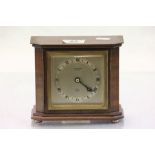 Small French Marble clock and an Elliott 8 Day wooden cased mantle clock marked "John Earthy