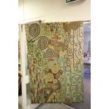 Klimt tapestry with metal hanging pole