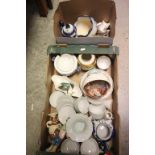 Two boxes of mixed ceramics to include Oriental