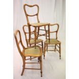 Set of Four Victorian Bird's Eye Maple Balloon Back Dining Chairs