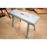 Antique Painted Rustic Stool on four stick legs