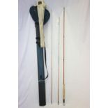 Hardy's Split Cane Two Piece Rod together with a Repaired Top Cane (in Carry Case)