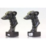 Pair of Cast Greyhound Busts