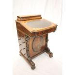 19th century Walnut Inlaid Davenport with satinwood fitted interior