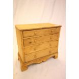 Georgian Style Pine Table Top Chest of Four Drawers