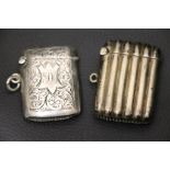 Two silver vesta cases