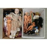 A group of dolls Barbie etc.