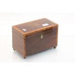 Wooden Tea caddy with three internal compartments and lids