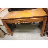 Chinese Hardwood Low Side Table with single long drawer and square legs