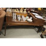 19th century Mahogany and String Inlaid Square Piano converted to a Desk, with back panel marked