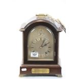 Oak cased key wind Bracket clock, the movement marked "W & H Sch" with a 1907 dated plaque to the