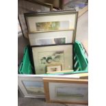 Collection of framed & glazed Watercolours and other pictures, some signed plus an Autographed
