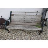 Garden Bench with Metal Ends and Wooden Slats