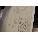 Four unframed pencil nude studies signed Hook.