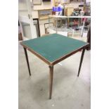 Wooden Square Folding Card Table with Green Baize Top