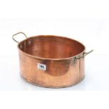 Large Copper Oval Planter with Brass Handles