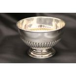 A late Victorian silver footed bowl, Sheffield 1901 Fenton Brothers Ltd, gadrooned lower half,