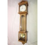 Georgian Style Mahogany Cased Hanging Regulator Clock, the white enamel face with seconds dial and
