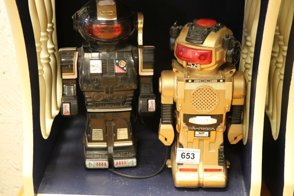Two vintage toy robots