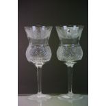 Pair of Edinburgh Crystal Thistle pattern goblets