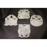 Four large Hardstone Oriental pendants