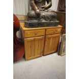 Pine Dresser Base / Side Cabinet with Two Drawers and Two Cupboards