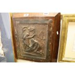 Oak mounted beaten copper Ecclesiastical plaque