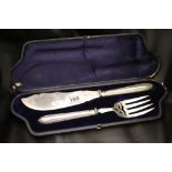 Matthew Hall and Co. silver plated cased fish server