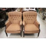 Pair of Parker Knoll Button Back Armchairs