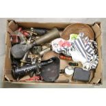 A quantity of Automobilia collectables to include car horns, oil cans etc