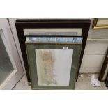 Group of four framed & glazed prints to include limited edition and a large pair of 19th Century
