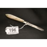 Mother of Pearl Folding Fruit Knife with Silver Blade, Sheffield 1933