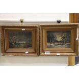 Pair of framed Oil on canvas pictures of Country scenes