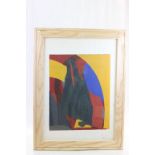 20th Century Modern School lithograph abstract design in vivid colour inscribed in pencil and studio