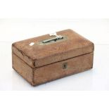 Vintage leather covered Jewellery box with fitted interior