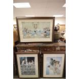 Three large framed & glazed prints