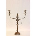 Large Sheffield plate two branch Candelabra