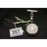 Silver fob watch and silver clip