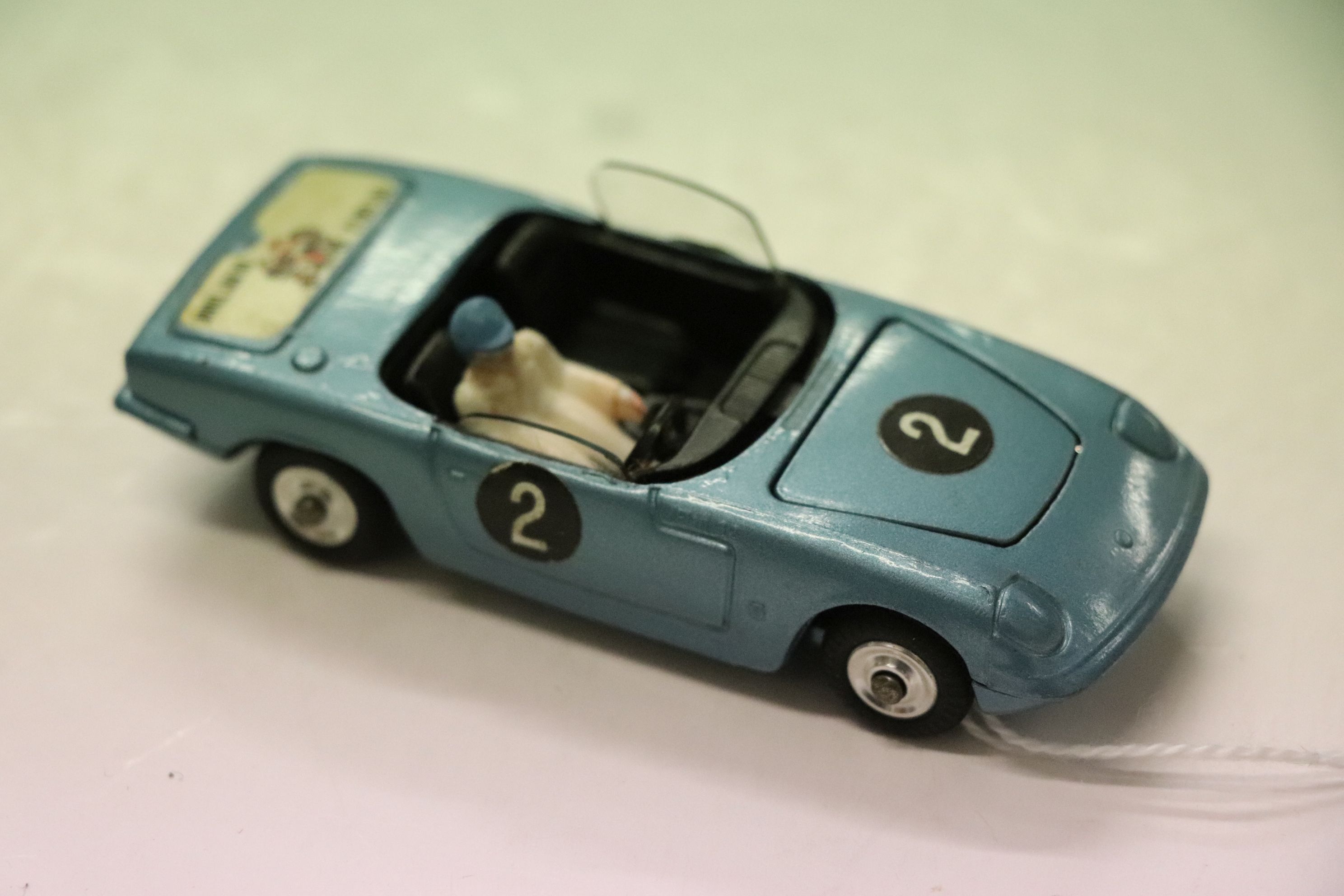 Boxed Corgi 318 Lotus Elan S2 in metallic blue with race number 2, driver present, no windscreen, - Image 2 of 3