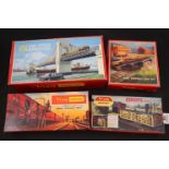 Four boxed Triang Hornby trackside accessories to include R264 Grand Victorian Suspension Bridge,