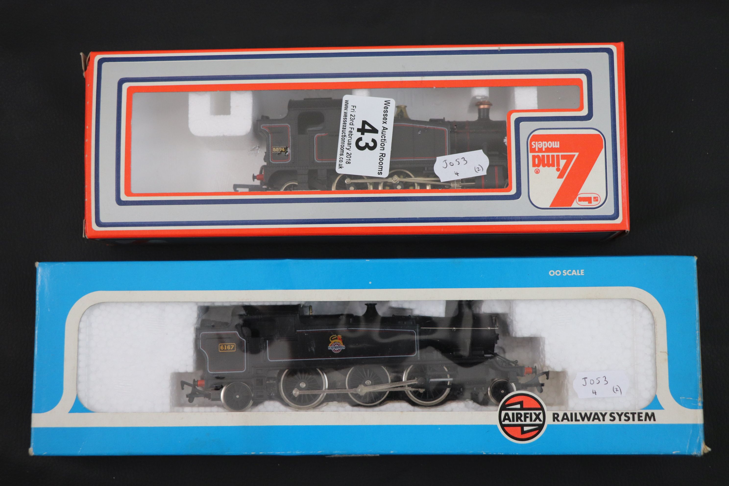 Two boxed OO gauge locomotives to include Airfix 541514 Prairie Tank Locomotive 2-6-2 BR Black