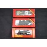 Three boxed Hornby OO gauge engines to include R252 LNER Locomotive J83 Class, R041 GWR Locomotive